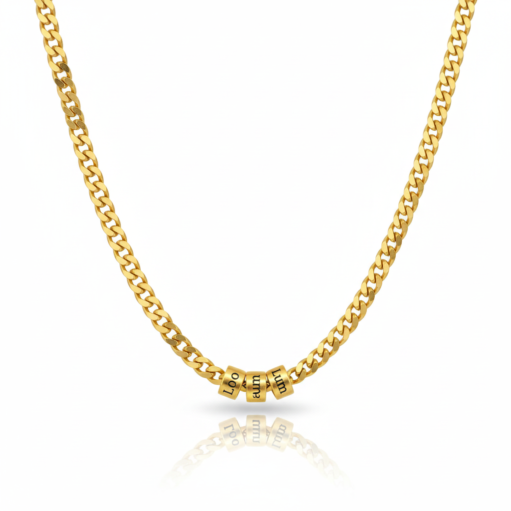 Custom Family Names Chain Necklace Stainless Steel Necklace With Name Engraved Personalized Gold Necklace Father's Day Gifts