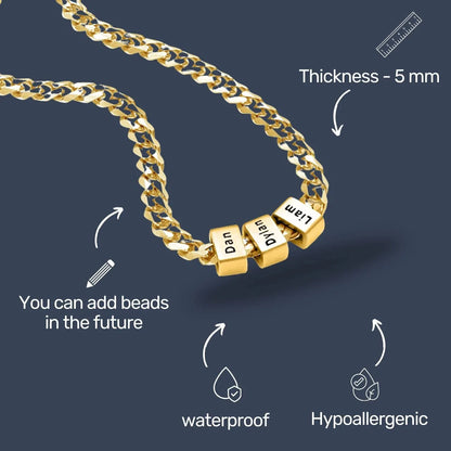 Custom Family Names Chain Necklace Stainless Steel Necklace With Name Engraved Personalized Gold Necklace Father's Day Gifts