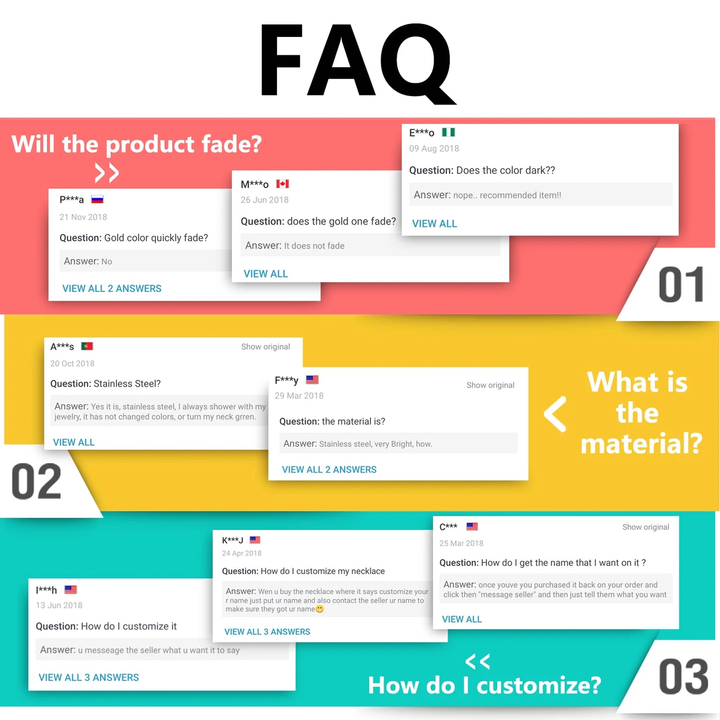 Custom Family Names Chain Necklace Stainless Steel Necklace With Name Engraved Personalized Gold Necklace Father's Day Gifts